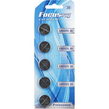 Батарейка литиевая FOCUSray LITHIUM CR2025/BL1(5)