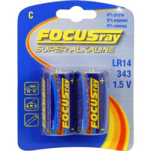 Батарейка щелочная FOCUSray SUPER ALKALINE LR14/BL2