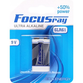 Батарейка щелочная FOCUSray ULTRA  ALAKLINE 6LR61/BL1