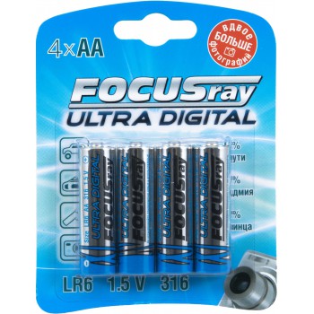 Батарейка щелочная FOCUSray ULTRA DIGITAL LR6/BL4
