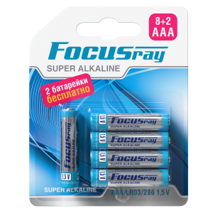 алкалиновая батарейка FOCUSray LR03/BL(8+2) SUPER ALKALINE