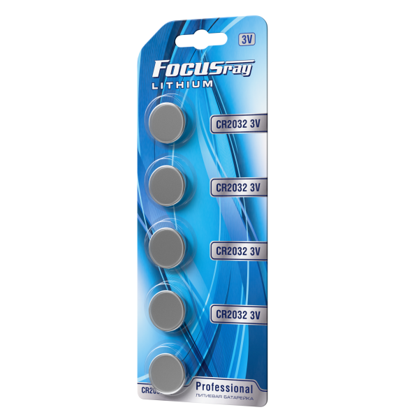 Батарейка литиевая FOCUSray LITHIUM CR2032/BL1(5)