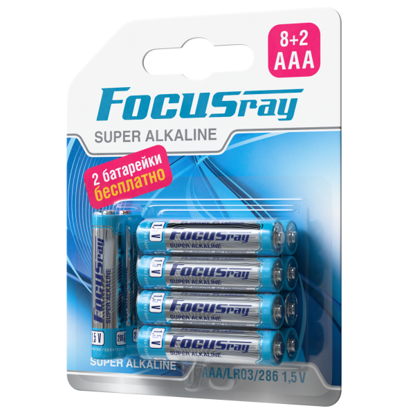 алкалиновая батарейка FOCUSray LR03/BL(8+2) SUPER ALKALINE