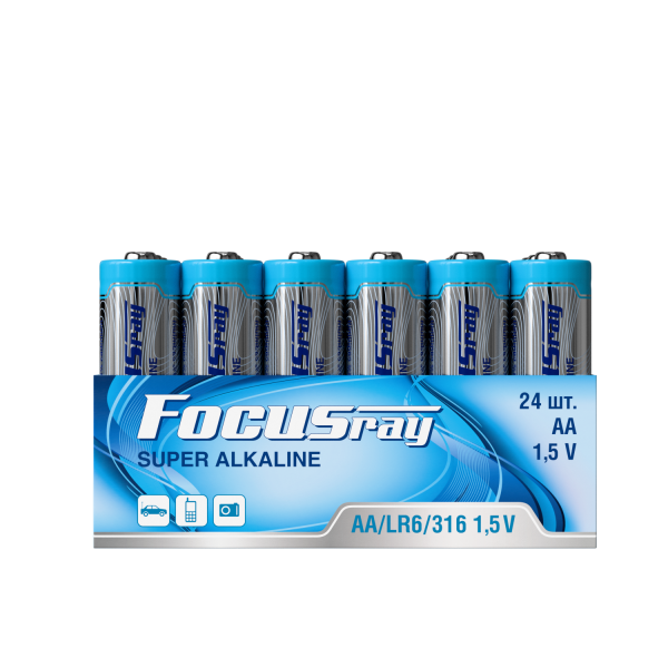 алкалиновая батарейка FOCUSray LR6/24 TRAY SUPER ALKALINE