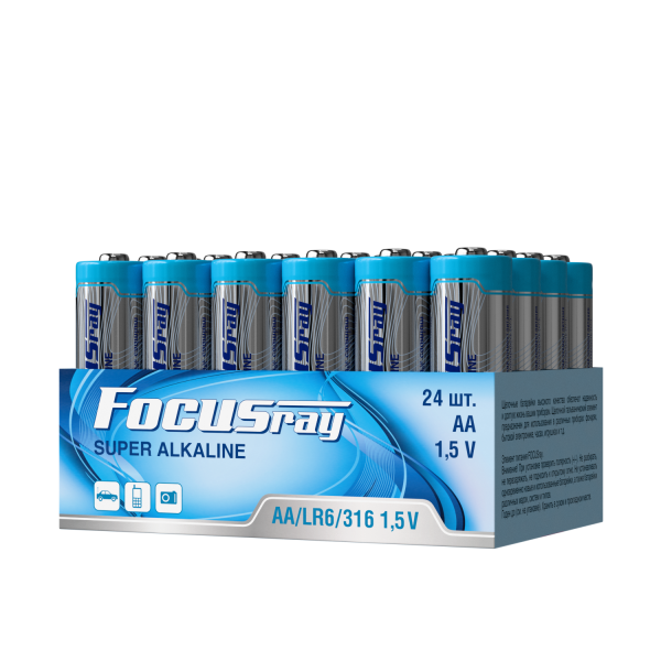 алкалиновая батарейка FOCUSray LR6/24 TRAY SUPER ALKALINE
