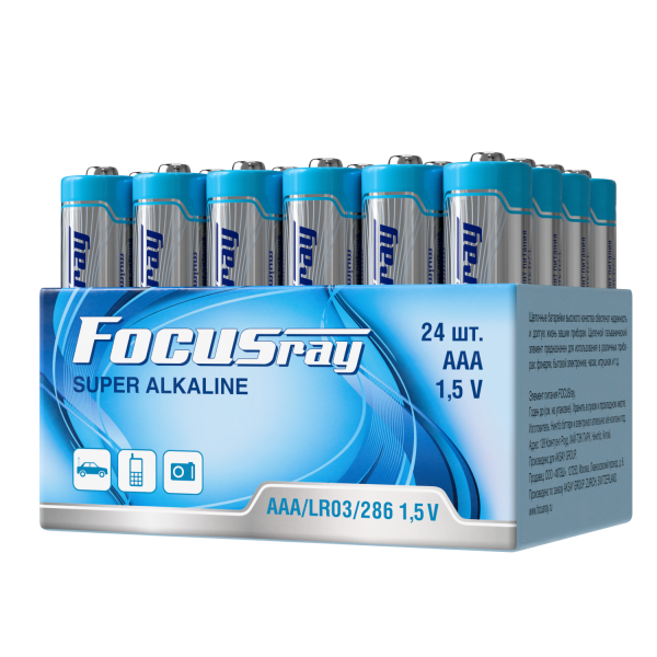 алкалиновая батарейка FOCUSray LR03/S24 TRAY SUPER ALKALINE