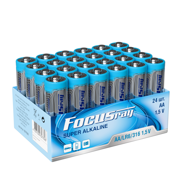 алкалиновая батарейка FOCUSray LR6/24 TRAY SUPER ALKALINE