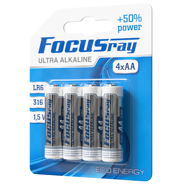 алкалиновая батарейка FOCUSray LR6/BL4 ULTRA ALKALINE