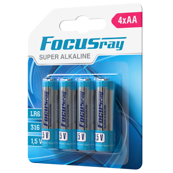 алкалиновая батарейка FOCUSray LR6/BL4 SUPER ALKALINE