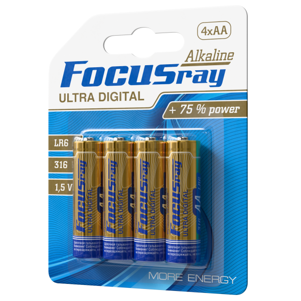 алкалиновая батарейка FOCUSray LR6/BL4 ULTRA DIGITAL