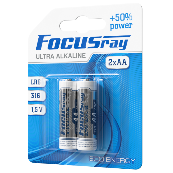 алкалиновая батарейка FOCUSray LR6/BL2 ULTRA ALKALINE