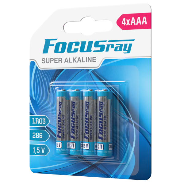 алкалиновая батарейка FOCUSray LR03/BL4 SUPER ALKALINE