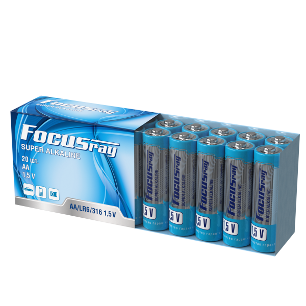 алкалиновая батарейка FOCUSray LR6/BOX20 SUPER ALKALINE